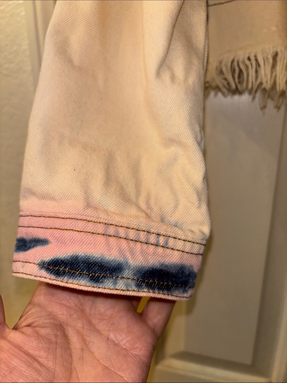 Vigoss Pink and Blue Tie-Dye Cropped Denim Jacket Med EUC - Picture 7 of 9